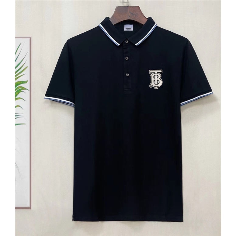 Áo Thun POLO Ngắn Tay Thêu Chữ Burberr Thiết Kế Mới Năng Động Thời Trang Dành Cho Nam