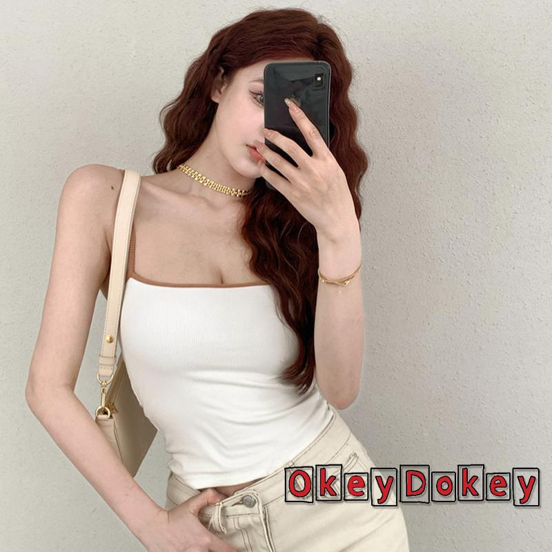 Áo Hai Dây Ôm Dáng Màu Sắc Tương Phản Gợi Cảm Cho Nữ