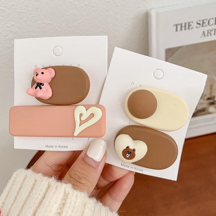 Kẹp tóc hình chú gấu hoạt hình chống trượt cho bé gái