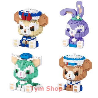 Xếp Hình lego nanoblock NANO LBOYU thỏ stella lou và bạn bè gấu 3D dễ thương 7152A-7155A NLG0232