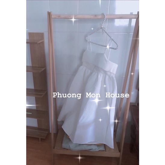 Đầm babydoll 2s nơ lưng to , đầm 2 dây nơ vãi xốp