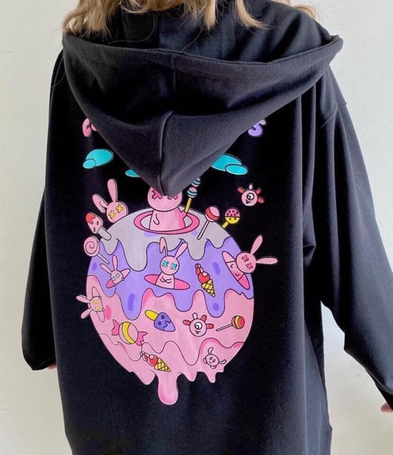 Áo Khoác Nỉ Form Rộng Hành Tinh Thỏ | BigBuy360 - bigbuy360.vn