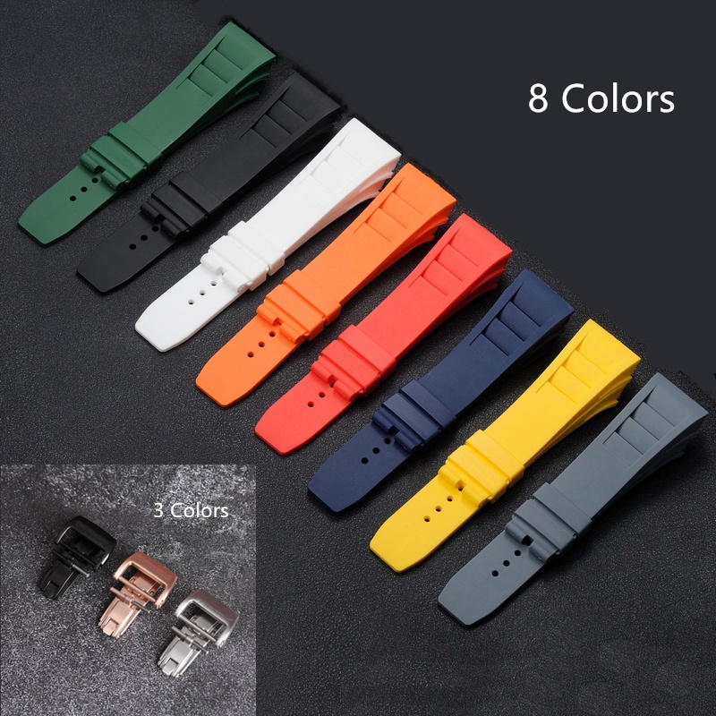 Dây Đeo Thay Thế Chất Liệu Cao Su Silicon Mềm 25mm Cho Dây Đeo Đồng Hồ Richard Mille