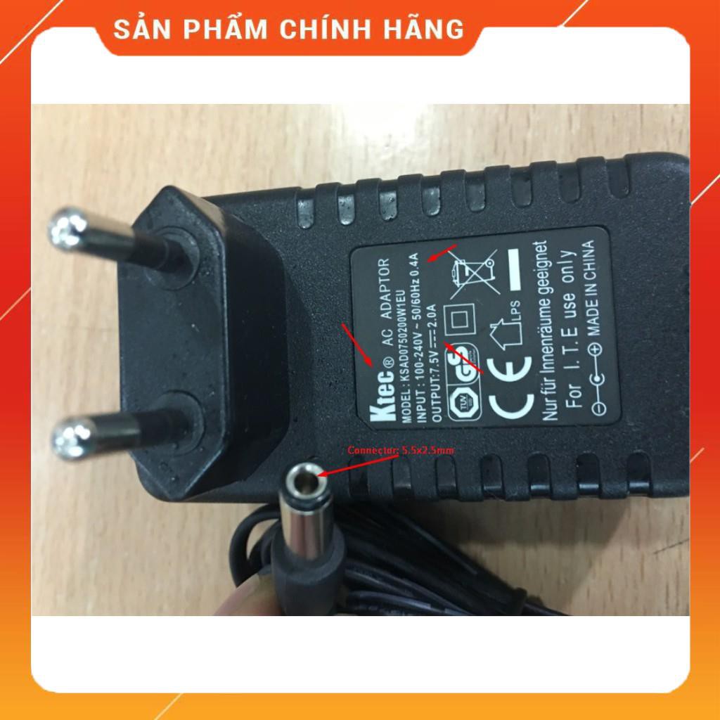 Adapter nguồn Ktec 7.5V 2A giá rẻ dailyphukien