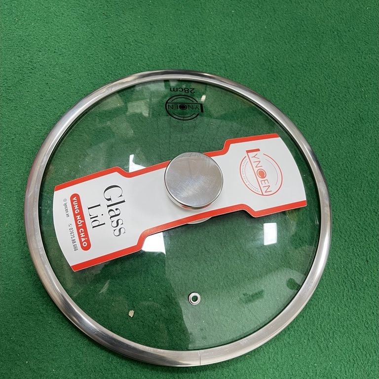 Bộ Nắp Vung Nồi Chảo Kính Cường Lực Bo Viền Inox LYNCEN Tay Cầm Inox 304 Siêu Bền, Sang Trọng, Giá Rẻ Có Đủ Size.