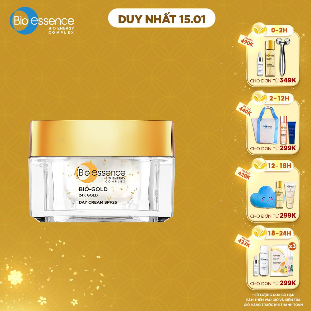 Kem dưỡng da ngừa lão hóa ngày BioEssence BioGold Day Cream chiết xuất vàng 24k 40gr