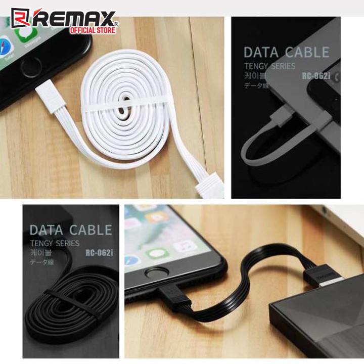 Cáp Sạc Remax RC-062i cổng Lightning cho Iphone Ipad 1.0m tặng kèm 1 cáp 0.16m