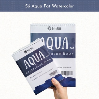 [SUMMER] Sổ vẽ màu nước Nabii Aqua Fat gáy lò xo - 300gsm 25 tờ
