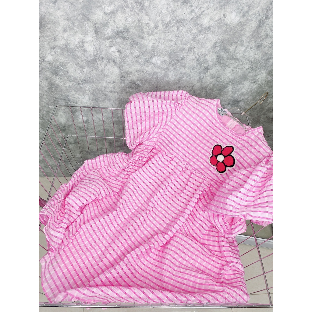Váy Baby Doll Thiết Kế Tay Phồng Logo Hoa Xinh Xắn - HN085