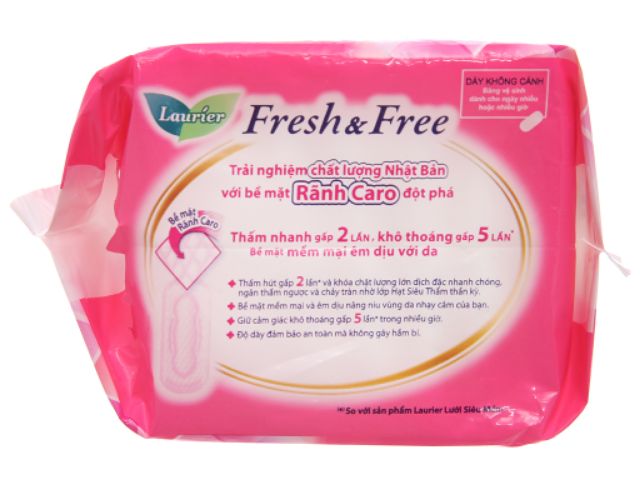 Băng vệ sinh Laurier Fresh and Free dày 8 miếng