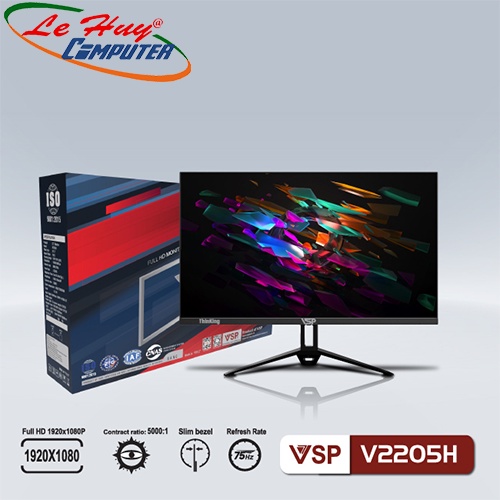Màn hình máy tính VSP V2205H 22inch FullHD 75Hz IPS Đen