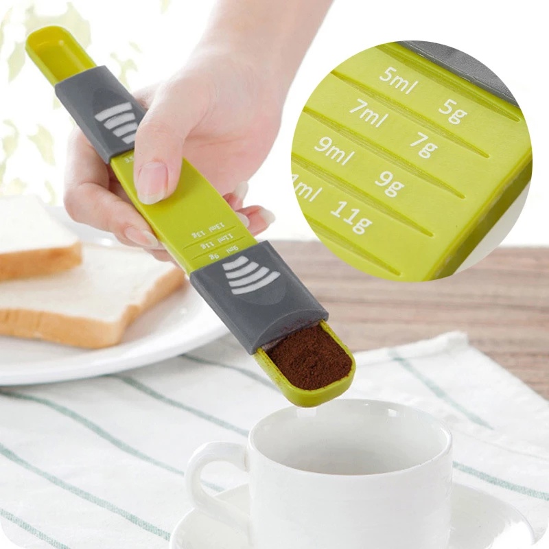 Muỗng đong thực phẩm hai đầu có thể điều chỉnh tiện lợi
