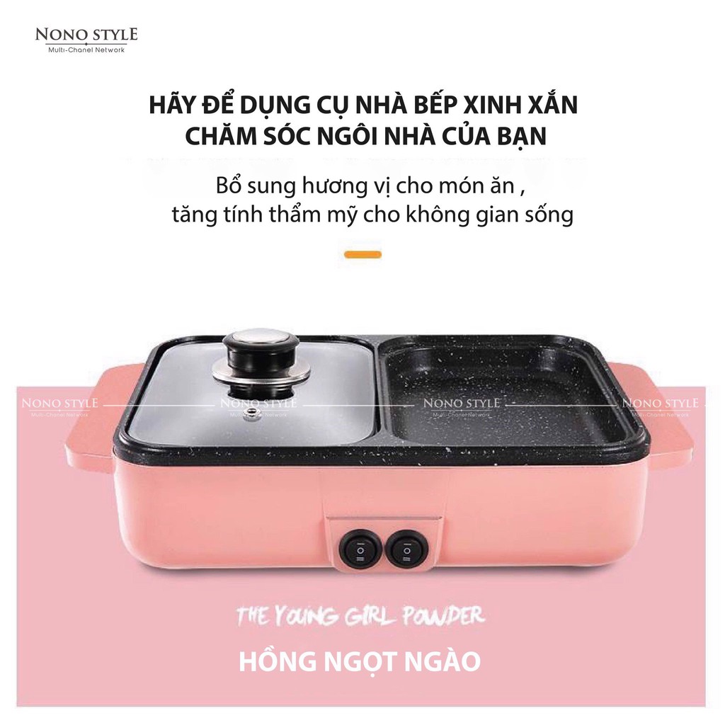 [ FREE SHIP ] Nồi Lẩu Kiêm Nướng 🥘 2in1 Mini Hàn Quốc🥘 Bếp Lẩu Nướng Đa Năng Cao Cấp