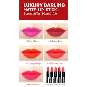 Son môi siêu lì mượt môi Beauskin Luxury Darling Matte 3,5g Hàn Quốc