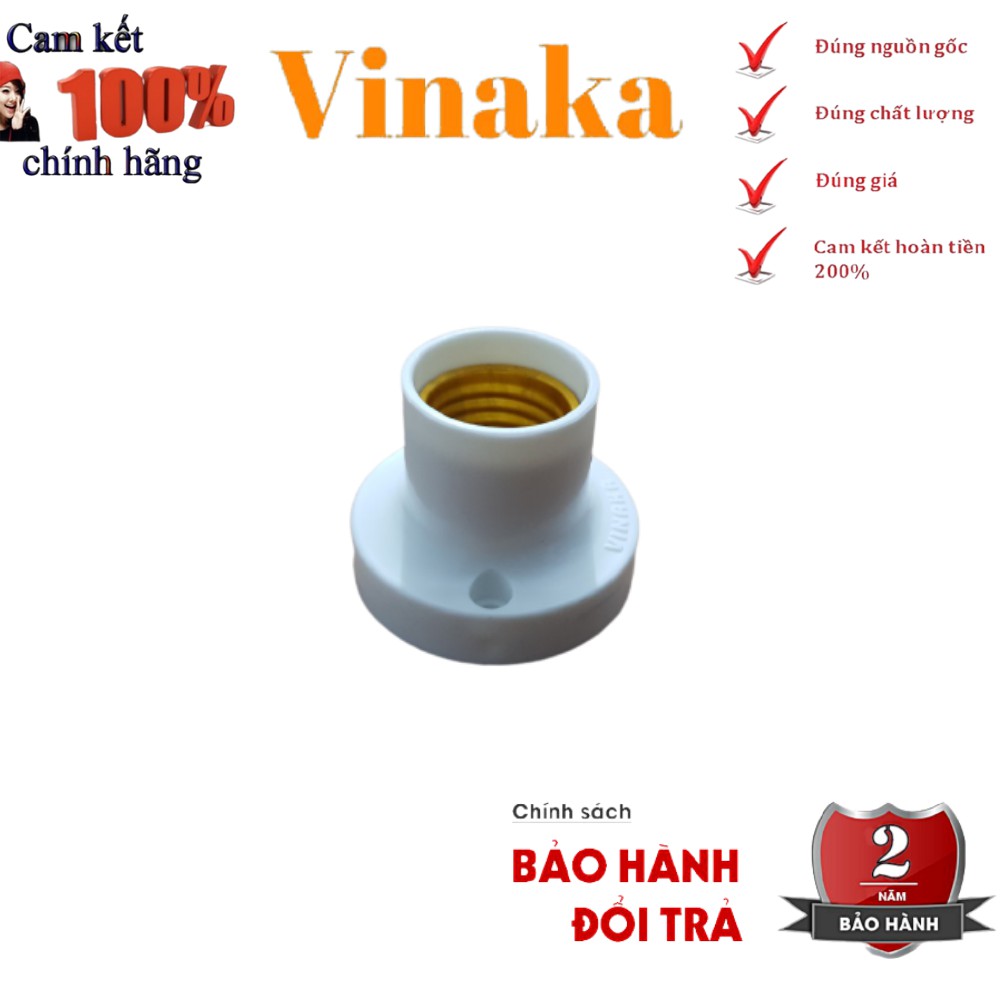 Đui đèn xoáy e27 gắn tường thẳng đuôi đèn led nhựa cao cấp chống cháy nổ chịu nhiệt cao Vinaka ĐXT