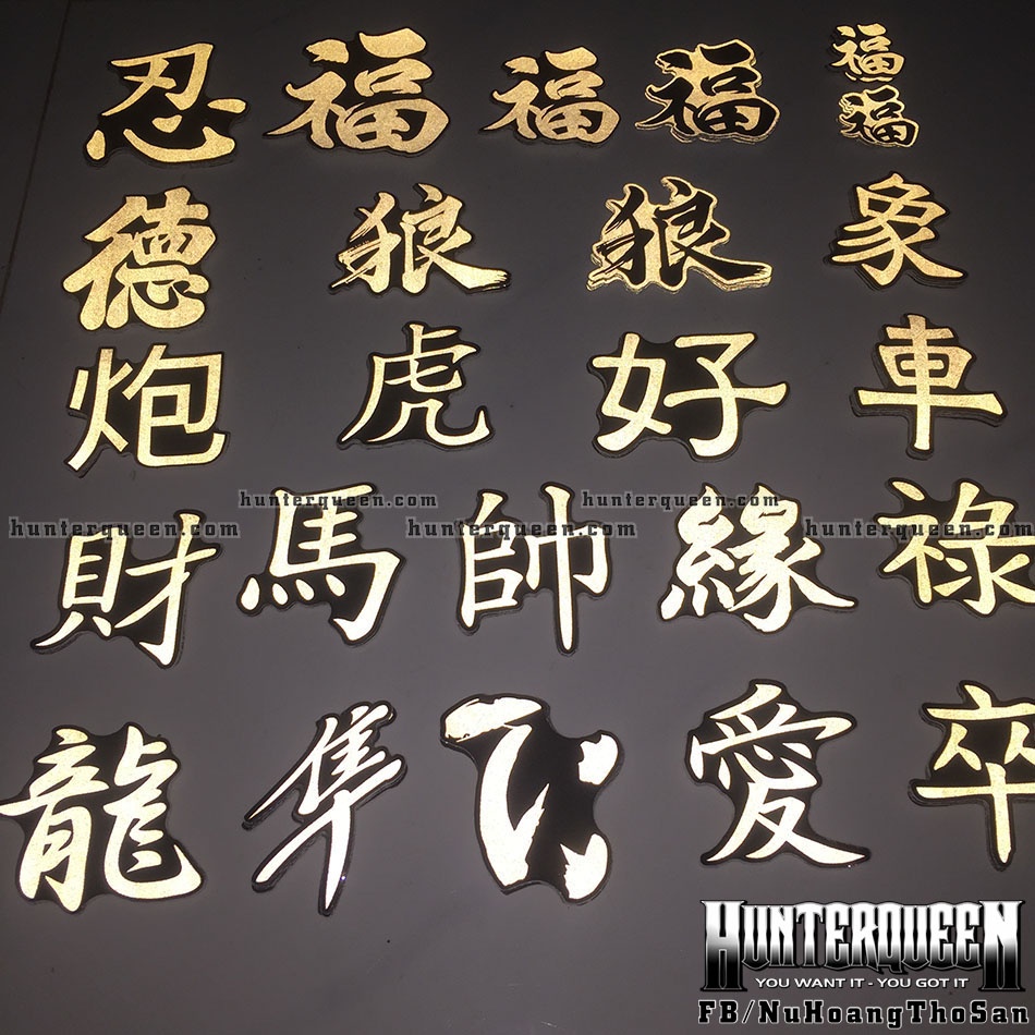 Tem PHẢN QUANG 3M chữ Tàu thư pháp. Decal cao cấp chống nước, không bay màu. Độ dính cực kì cao