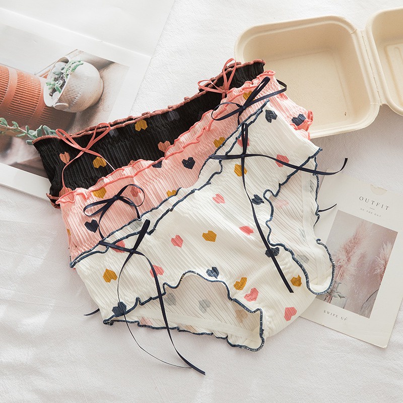 Quần Lót Nữ Cotton Cao Cấp Hình Tim ❤️ Co Giãn Siêu Mềm S82