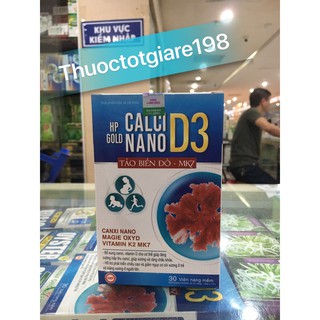 Calci nano D3 tảo biển đỏ MK7 bổ sung canci cho xương (Lọ 30 viên)