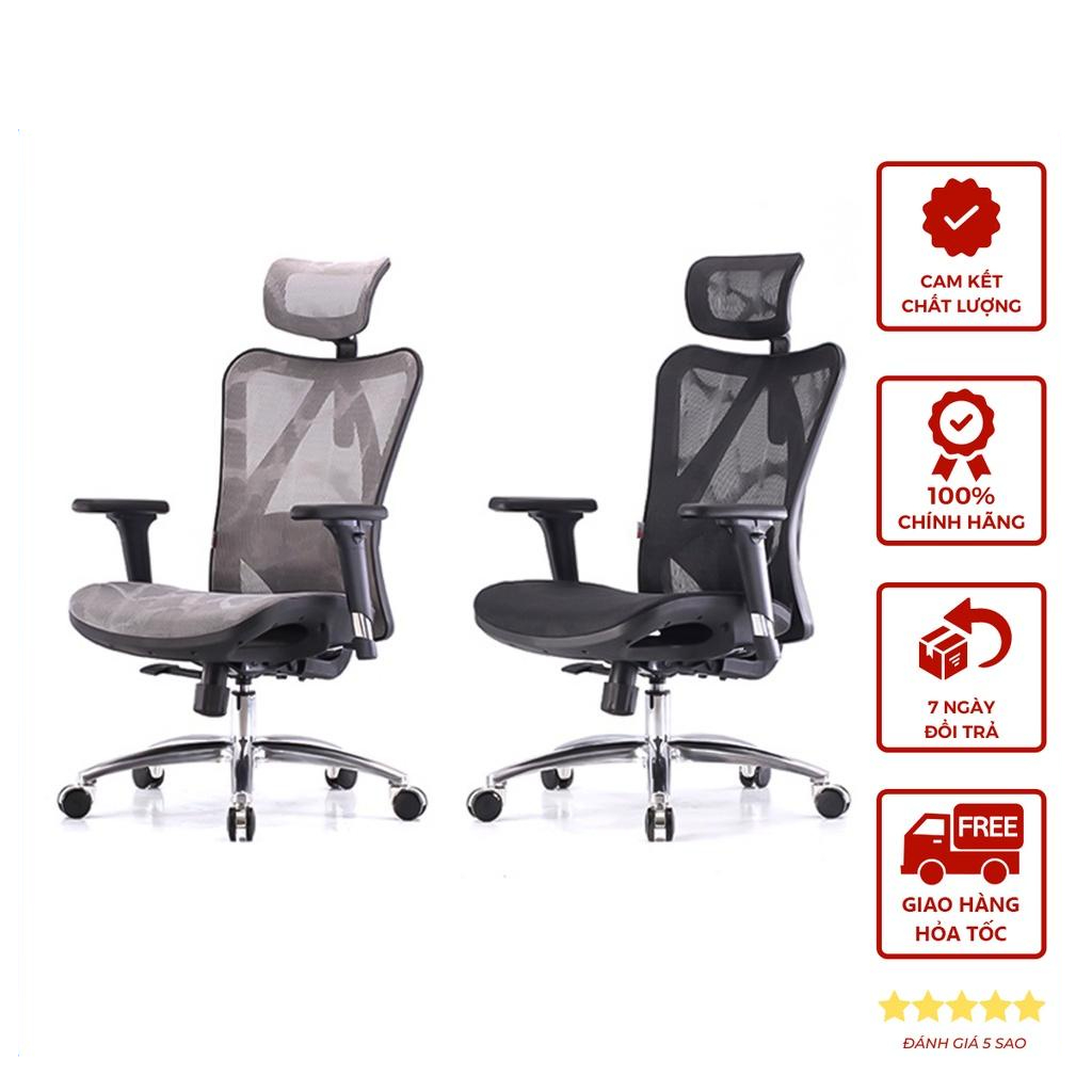 Ghế công thái học, ghế xoay văn phòng Sihoo M57 Black - Lưới thoáng khí, bảo vệ cột sống - Bảo hành chính hãng 36 Tháng