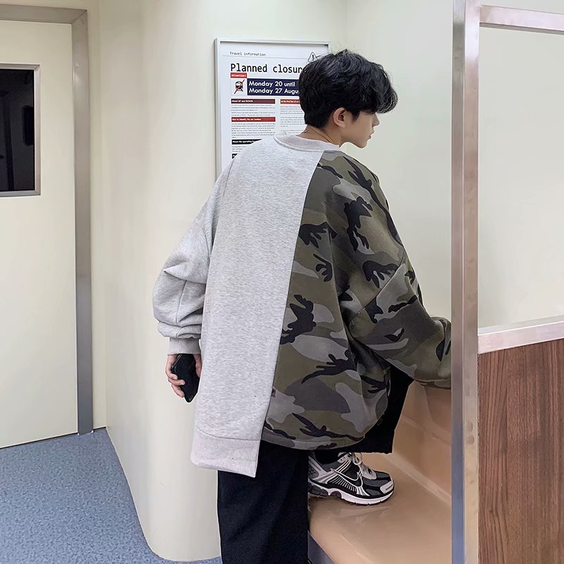 Áo Hoodie Cổ Tròn Họa Tiết Rằn Ri Thời Trang Cá Tính Cho Nam