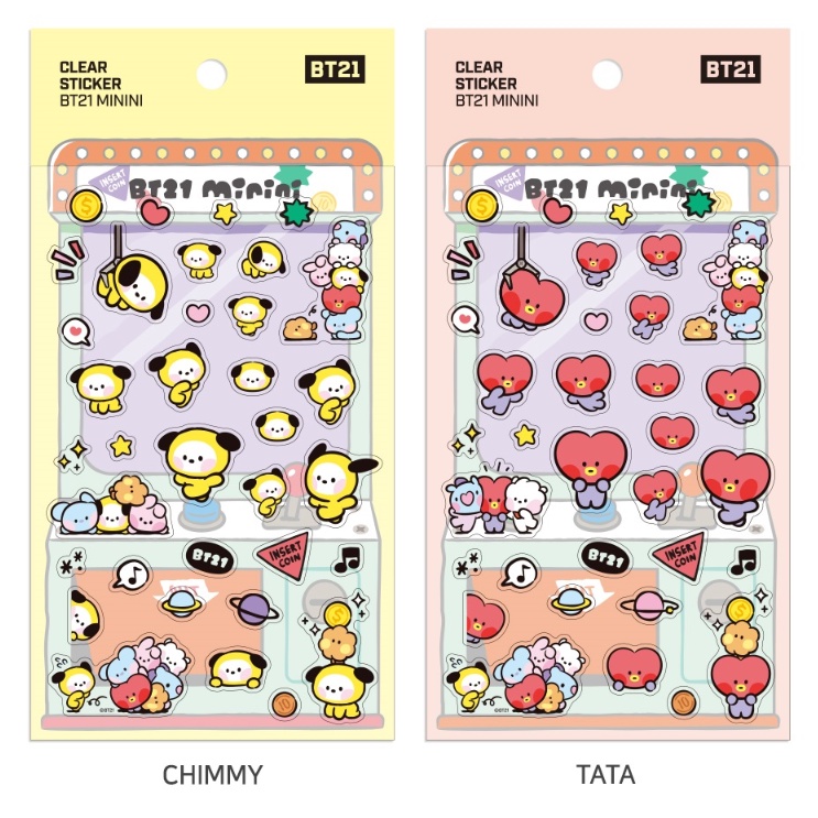 MONOPOLY LINE FRIENDS BT21 MININI CLEAR STICKER HÌNH DÁN BT21 MININI