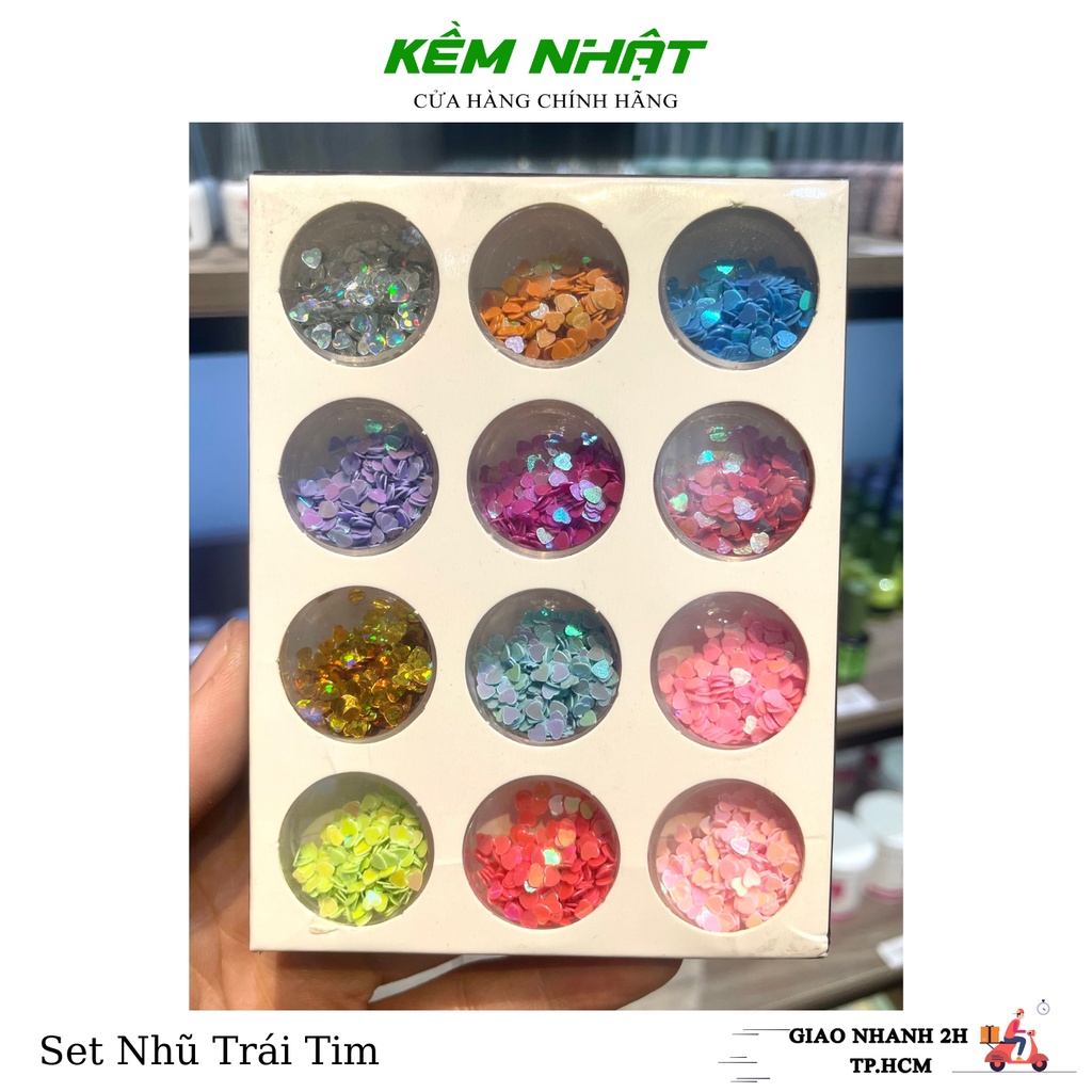 Set Nhũ Trái Tim Đính Móng