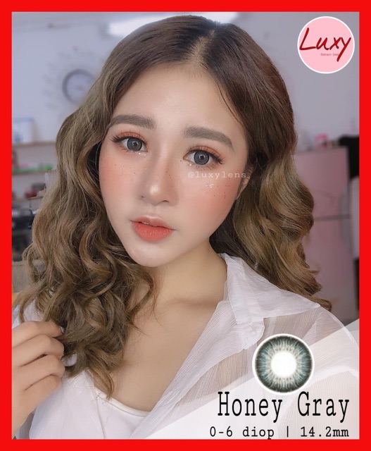 [ Ảnh Thật ] Lens Honey Gray 0-6 diop Nhập Khẩu Hàn Quốc, Có Bảo Hành, Hạn 1 Năm - Luxy Lens