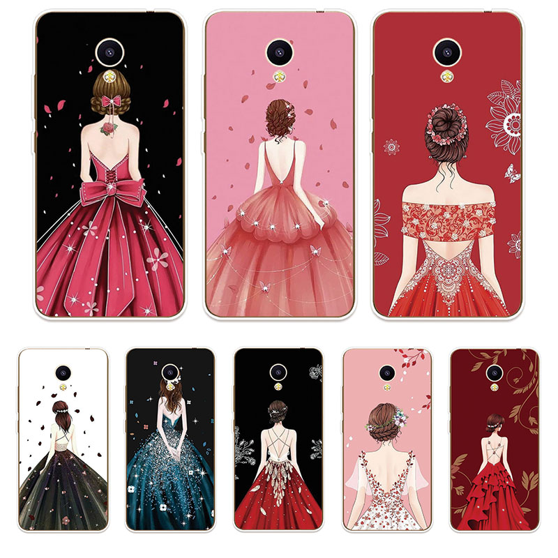 Meizu M5C M5S M6S M6T U10 U20 Soft TPU Silicone Phone Case Cover Girl Back View