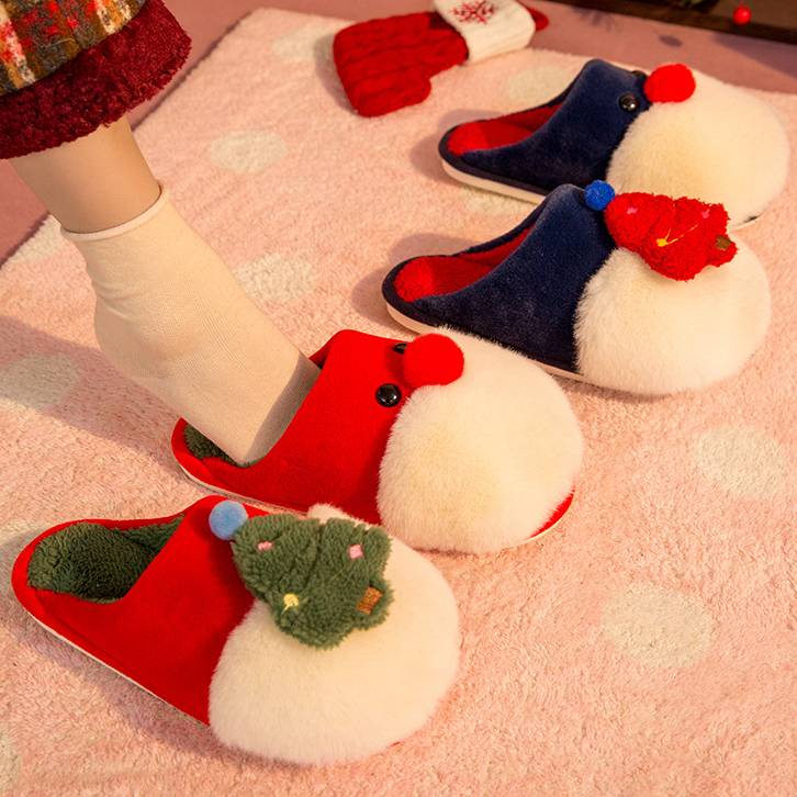 Dép Cotton Mềm Mại Mang Trong Nhà Phong Cách Giáng Sinh
