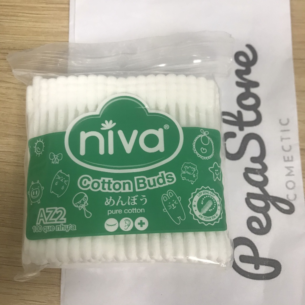Tăm Bông Ngoáy Tai LIPZO Niva Cotton Buds AJ2 100 que/1 bịch -  Tăm bông ráy tai 200 que /hộp