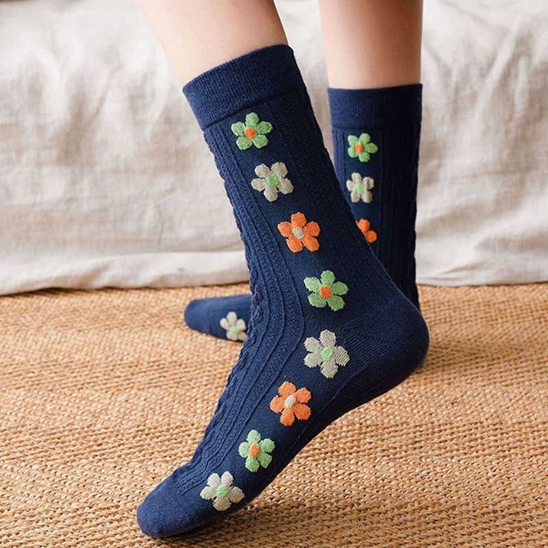 Vớ Cotton Cao Cổ Phong Cách Hàn Quốc Xinh Xắn Dễ Thương Dành Cho Nữ