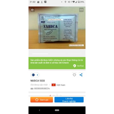 Muối dạ dày Nabica dạ dày tá tràng đầy hơi giảm acid dịch vị, tắm vs sạch, vệ sinh sát khuẩn gói 100g