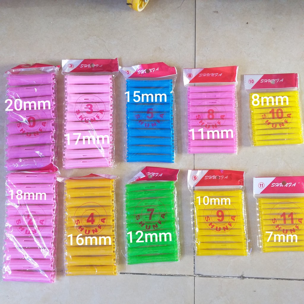 Bộ 10 Xương Uốn Lạnh size từ 7mm đến 20mm, Lô uốn lạnh trục uốn tóc