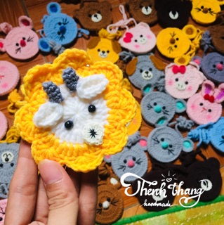 (FREE THÊU TÊN BÉ) Túi đựng tỏi handmade (hình thú)