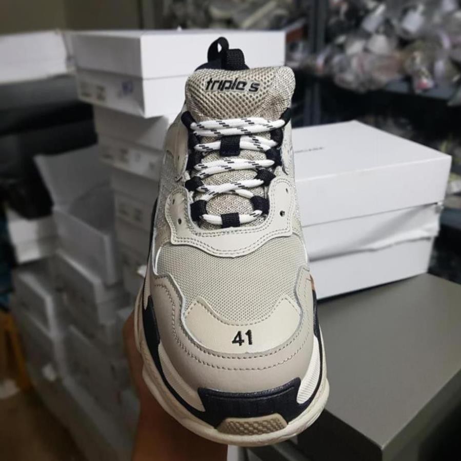 sale CT Hot Bán chạy - Giày Balenciaga Triple S Xám Đen Chất Nhất 👟 ; * 2021 ' Xịn * . '