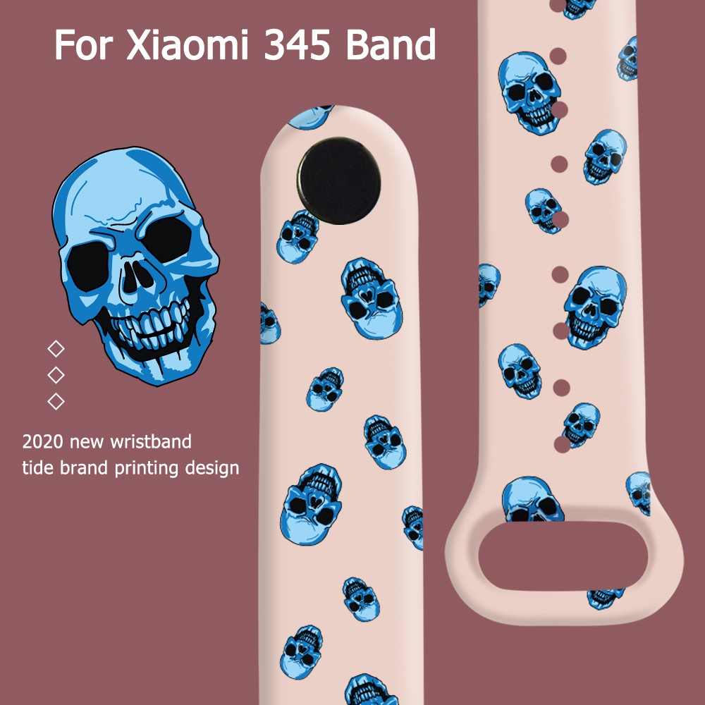 Dây đeo silicon hoạ tiết họat hình thay thế cho Xiaomi Mi Band 6 5 4 3
