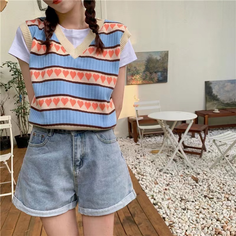 Áo dệt kim Perty không tay thời trang mùa hè Hàn Quốc cho nữ