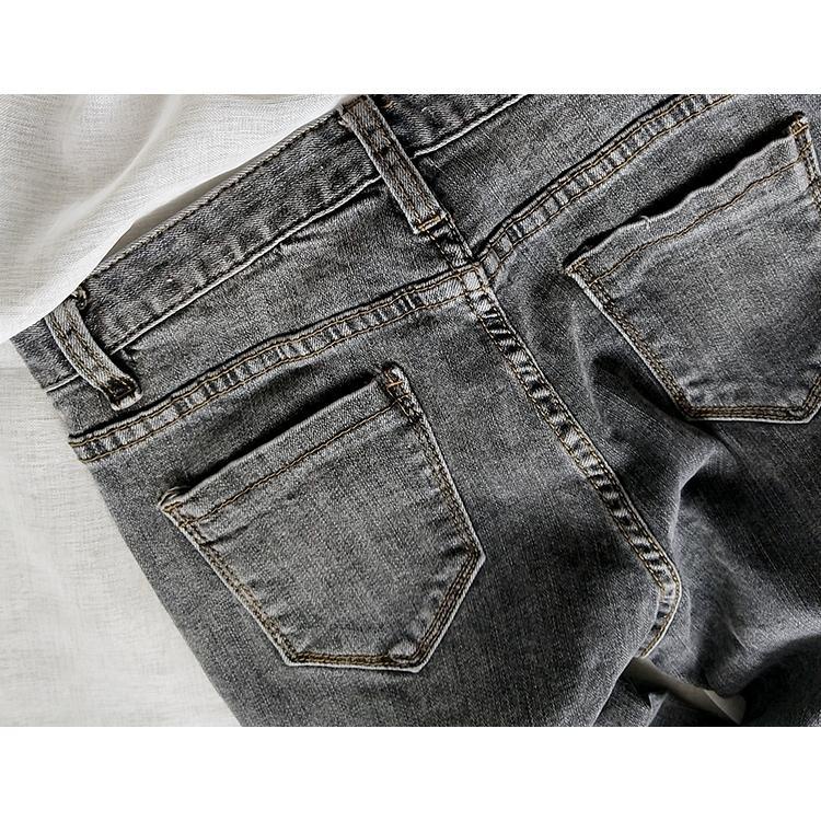 Quần Jeans Dài Phối Màu Tương Phản Thời Trang Cho Nữ Size S-2Xl 3 S