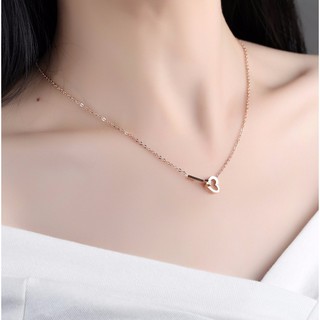 Dây Chuyền Titan Ko Đen Tim Và Chìa Khóa TT 0806