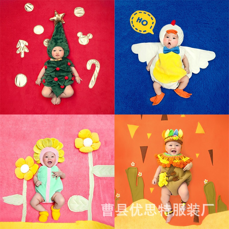 Bộ Trang Phục Chụp Ảnh Chủ Đề Năm Mới Xinh Xắn Cho Trẻ Em
