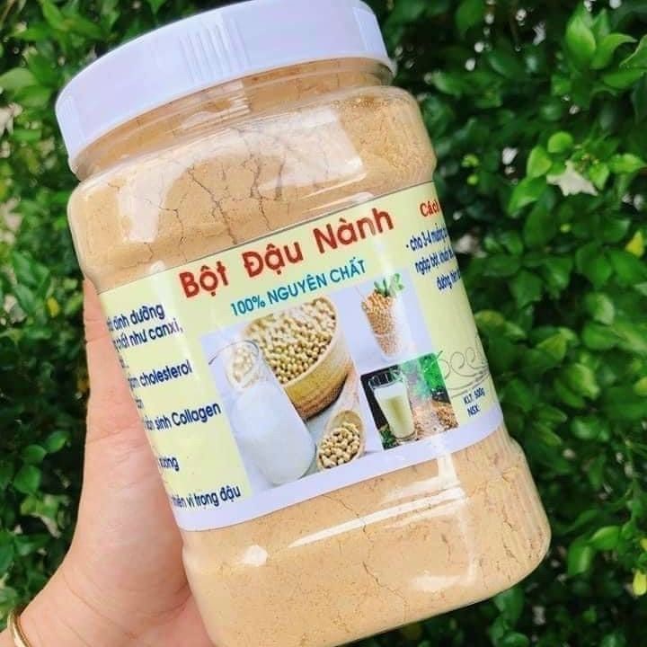 Bột đậu nành nguyên chất, hộp 500gr thơm ngon, bổ dưỡng, hỗ trợ tăng vòng 1, đẹp da, giảm cân, tốt cho sức khỏe
