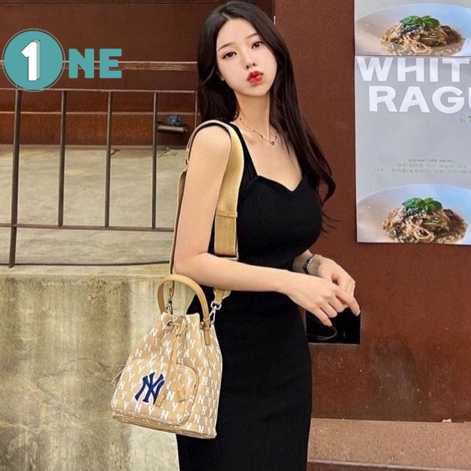 ( Chuẩn Hãng ) Túi Rút MLB NY Monogram Bucket Bag New York Yankees Full Tag Mac