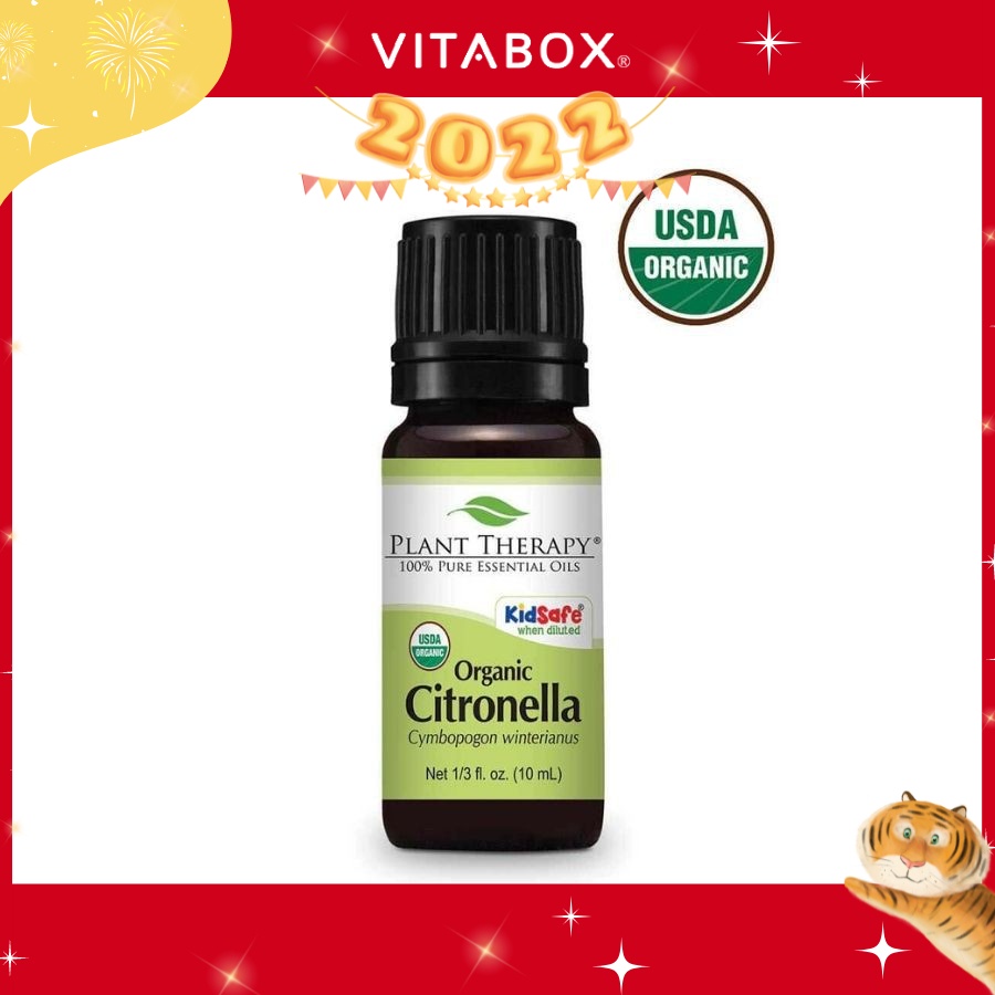 Plant Therapy  - Tinh Dầu Sả Đỏ Hữu Cơ - Citronella Organic KidSafe Essential Oil - 10mL