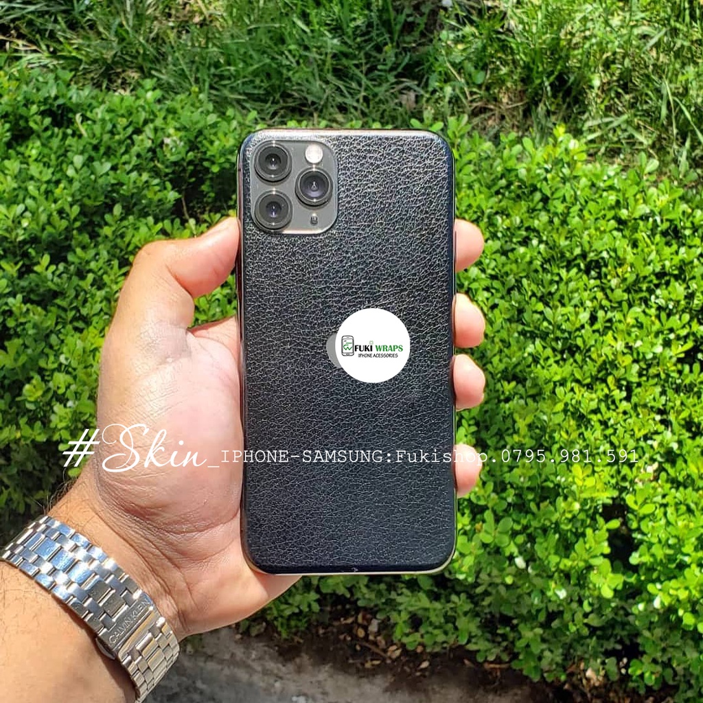 Tấm Dán Skin Vân da Black Leather 5 6 7 8 6plus 7plus 8plus X XS XR XSMAX 11 PRO MAX 12 PRO MAX