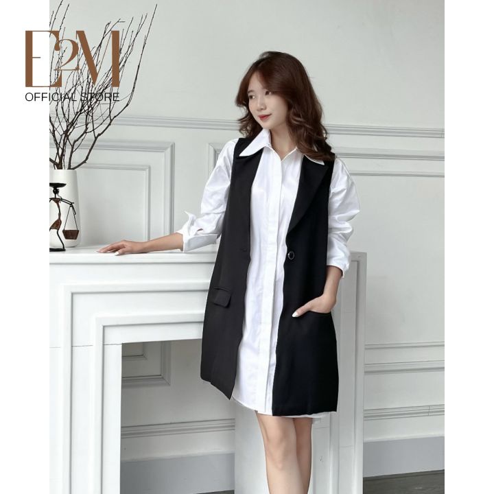 Đầm Sơ Mi Trắng Dài Thiết Kế Tay Lật Kiểu Dáng Basic Kèm Thắt Lưng Chất Vải Cotton Co Dan Thấm Hút Mồ Hôi Thoáng Mát
