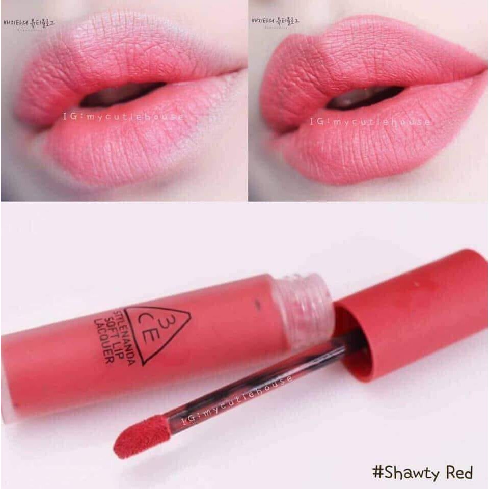 Son 3ce soft lip lacquer màu hồng tươi neon (shawty)
