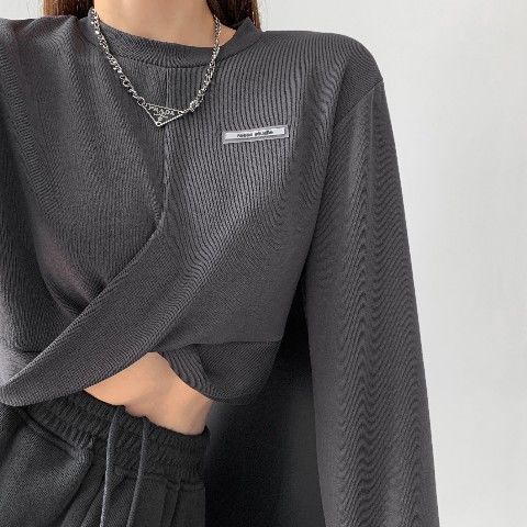 Áo sweater tay dài cổ tròn in chữ phong cách đường phố thời trang Hàn Quốc | BigBuy360 - bigbuy360.vn