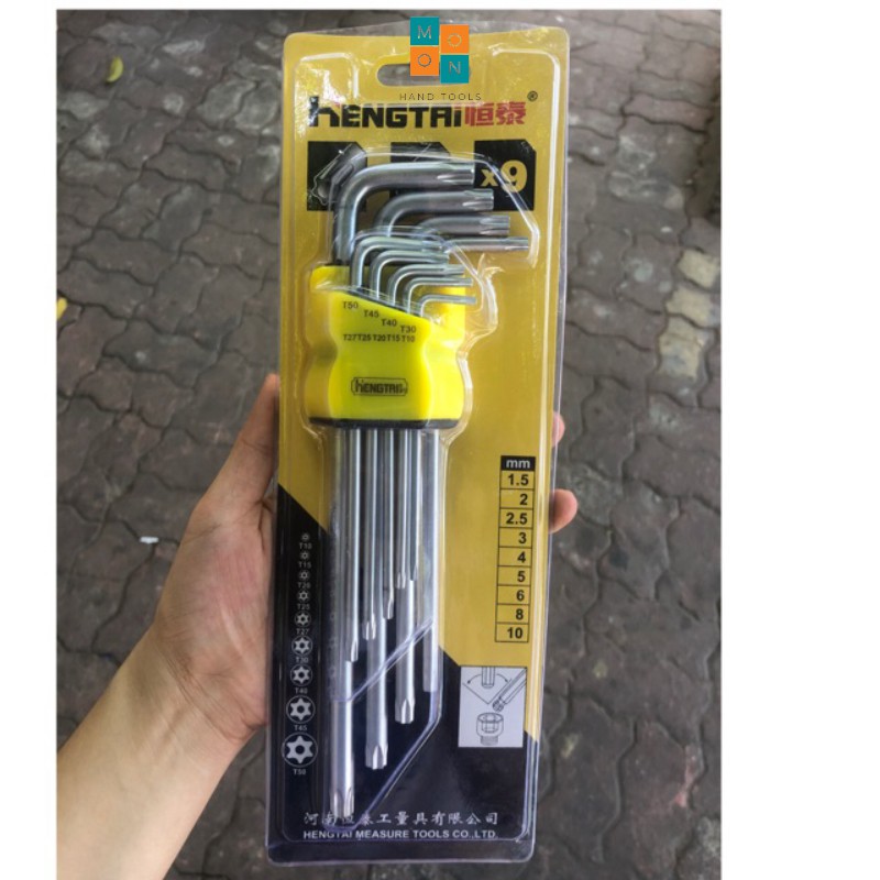 Bộ Lục Giác Đầu Bông 9 Chi Tiết Loại Dài HengTai Chính Hãng