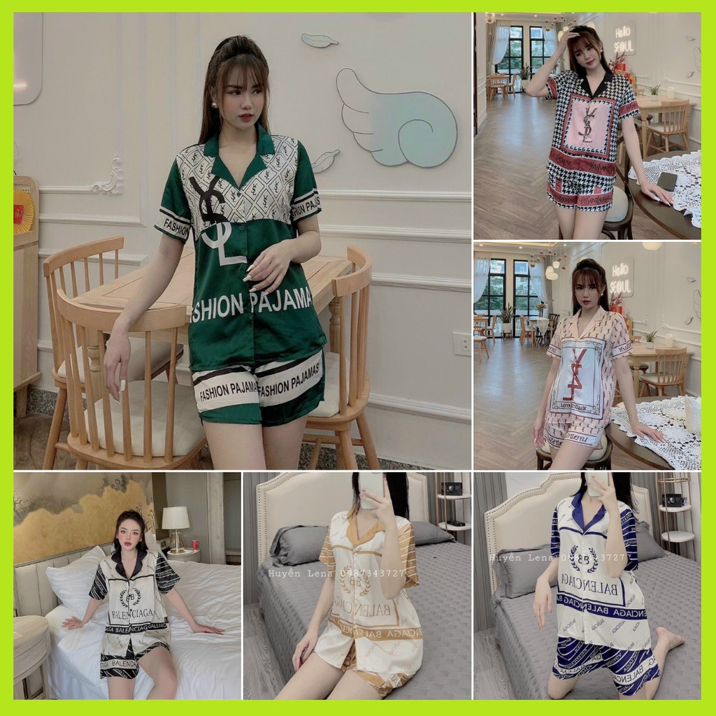 Bộ Pijama Lụa Satin Tay ngắn quần đùi Form dưới 60 kí nhiều mẫu