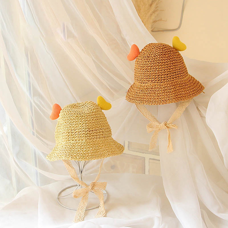 Mũ Rơm Chống Nắng Thoáng Khí Dễ Thương Dành Cho Bé Gái